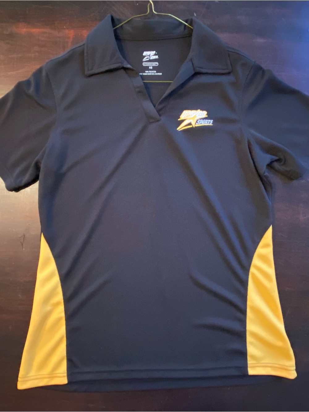 Black and Yellow Women’s Short Sleeve Fitted Polo, Small, NWOT